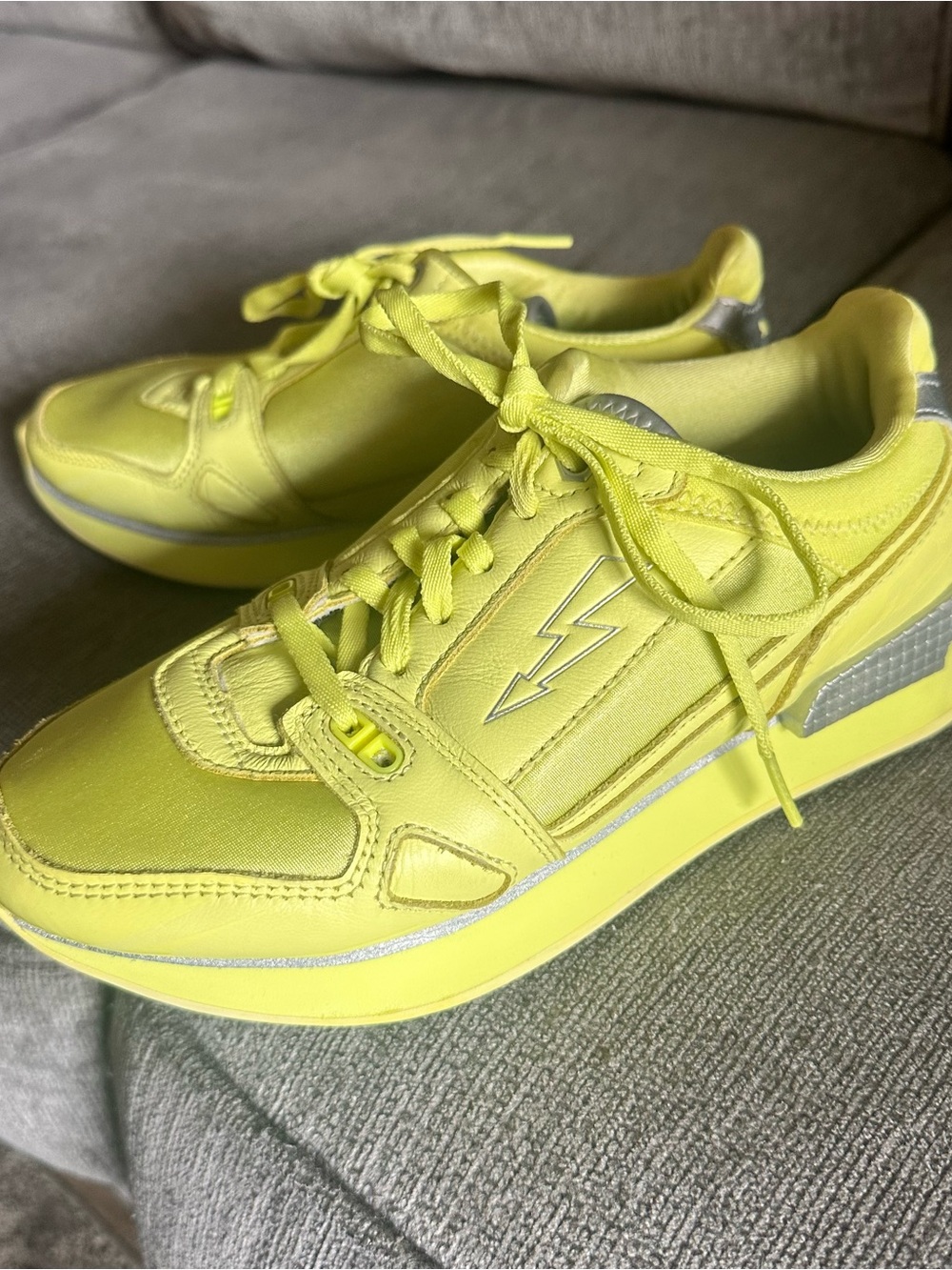 Puma Neon Yellow Lightning Bolt Sneakers